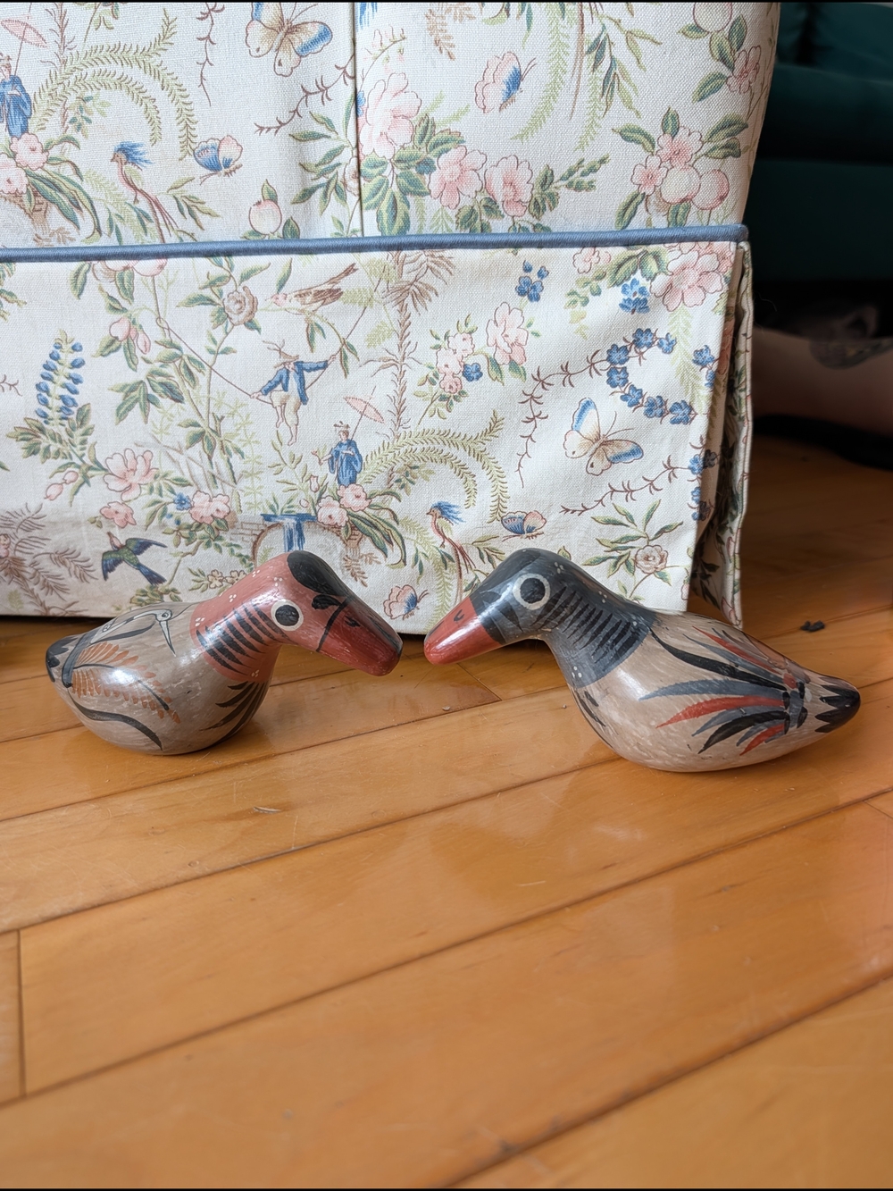 2 Vtg Tonala Hand painted Ducks